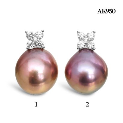 Approx. 13.0 mm, Edison Pearl, Flower CZ Dot Pearl Pendant