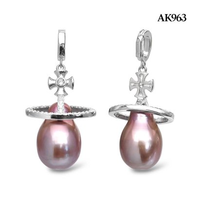 Approx. 11.0 mm, Freshwater Pearl, Vivian Pearl Hinge Clasp Pendant