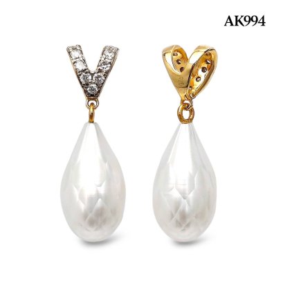 Approx. 8.0 mm up, Hanashinju, Freshwater Pearl, Rabbit Ear Dangle Pearl Pendant