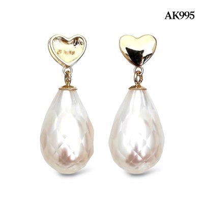 Approx. 8.0 mm, Hanashinju, Freshwater Pearl, Heart Dangle Pearl Pendant