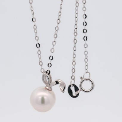 Approx. 7.50 mm, Akoya Pearl, Solitaire Pearl Pendant with Chain Necklace
