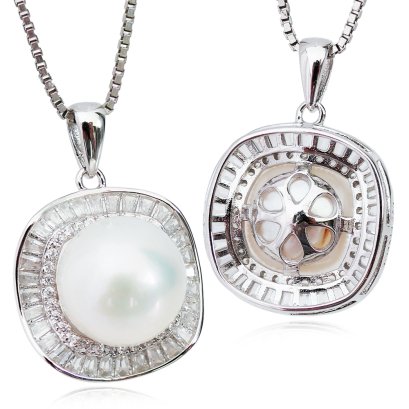 จี้ไข่มุก "Sunray ประดับเพชร" ไข่มุก Edison