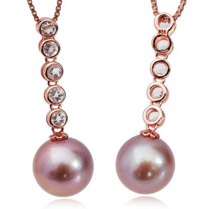 จี้ไข่ปลาพลอยแท้ White Topaz ห้อยไข่มุก Edison