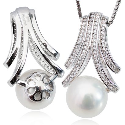 จี้ "ฮองเฮาประดับเพชร" ไข่มุก Freshwater Pearl