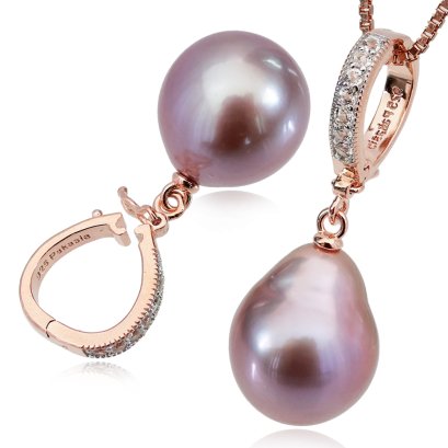 จี้งับตะขอล็อกห่วงใหญ่ประดับพลอยแท้ ห้อยไข่มุก Edison