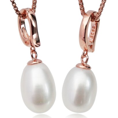 จี้งับเกลี้ยง Mini ห้อยไข่มุก Freshwater Pearl สีขาว