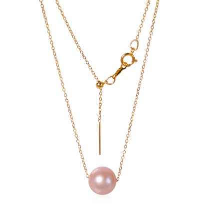 จี้ไข่มุก Edison เจาะทะลุ พร้อมสร้อยคอปลายเข็ม ยาว 20.0"