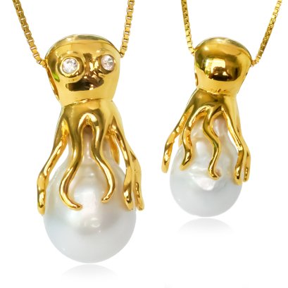 15.0 mm , South Sea Pearl , Octopus Pendant