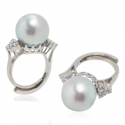 Approx. 14.80 mm, South Sea Pearl, Solitiare Pearl Ring