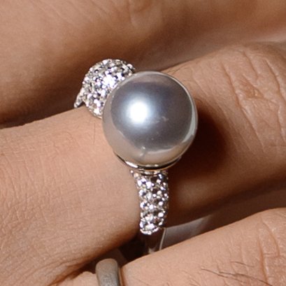 12.29 mm, White South Sea Pearl, Monster Pearl Ring