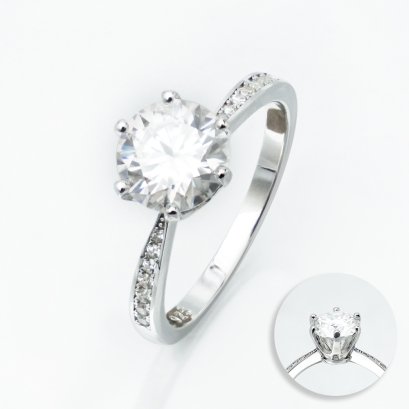 (GRA) 2.0 ct., Moissanite, Round Brilliant