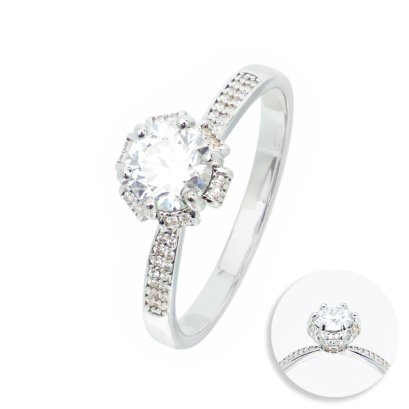 (GRA) 1.0 ct., Moissanite, Round Brilliant