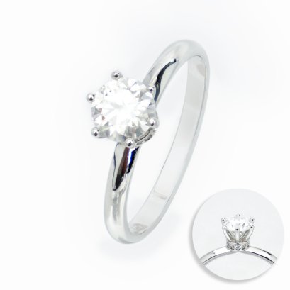 (GRA) 1.0 ct., Moissanite, Round Brilliant