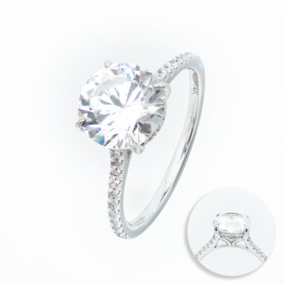 2.5 ct., Cubic Zirconia (CZ), Round Cut