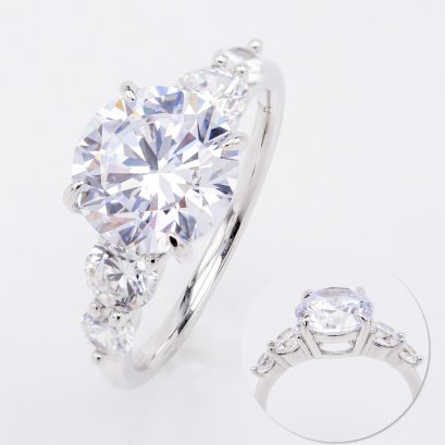 2.5 ct., Cubic Zirconia (CZ), Round Cut, Ring