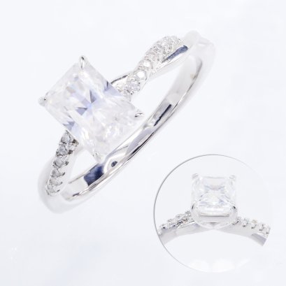 (GRA) 1.0 ct., Moissanite, Radiant Cut