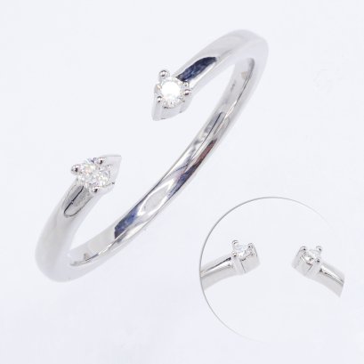 0.08 ct., Lab Grown Diamond, Double Diamond Head Open Ring