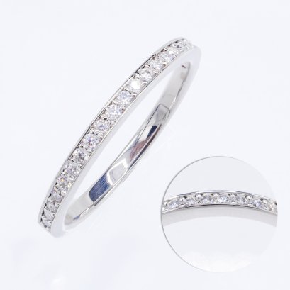 Half Eternity Ring with Moissanites, Wedding Band