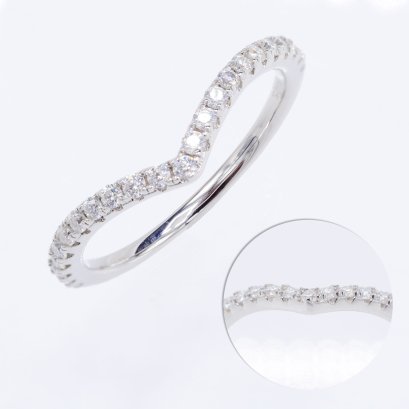 Moissanites, Curved Wedding Band