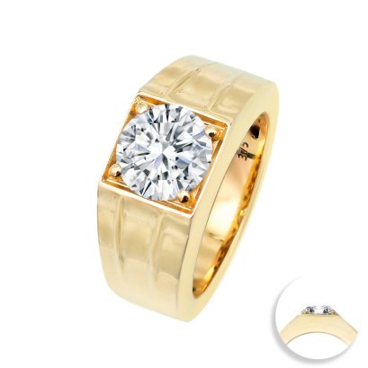 (IGI) 3.30 ct, Laboratory Grown Diamond (Round Brilliant, CVD, 3.30 ct, E, VS 1), Diamond Ring