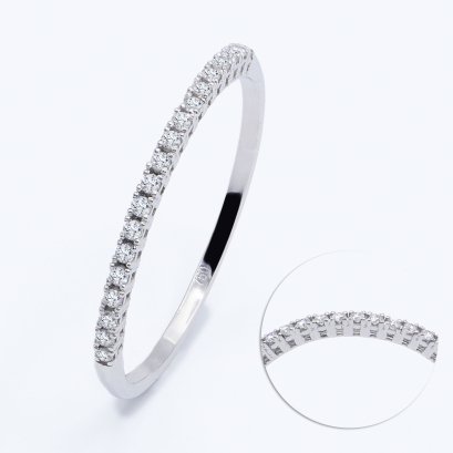 18K Gold, Half Diamond Band Ring