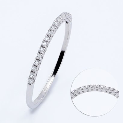 18K Gold, Laboratory Grown Diamond, Half Diamond Band Ring