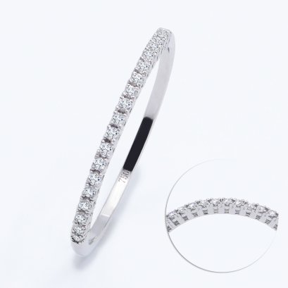 18K Gold, Half Diamond Band Ring