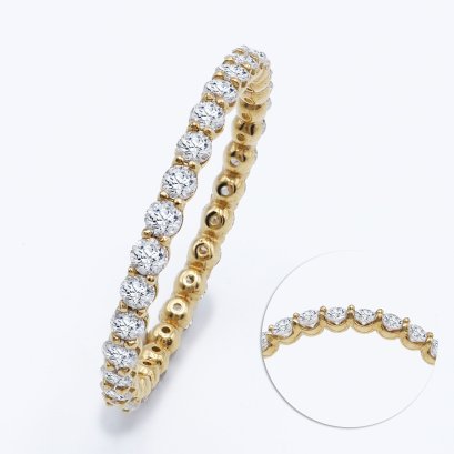 18K Gold, Laboratory Grown Diamond, Full Diamond Band Ring