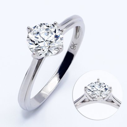 (IGI) 1.09 ct., Laboratory Grown Diamond (Round Brilliant, HPHT, 1.09 ct, D, VS 1), Four Prongs Solitaire Diamond Ring