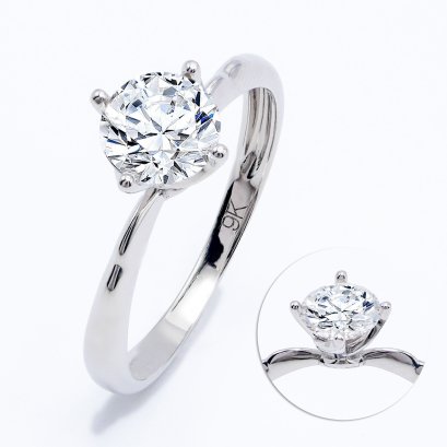 (IGI) 1.07ct., Laboratory Grown Diamond (Round Brilliant, HPHT, 1.07 ct, D, VS 1), Four Prongs Solitaire Diamond Ring