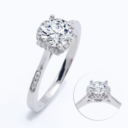 (IGI) 1.01 ct., Laboratory Grown Diamond (Round Brilliant, HPHT, 1.01 ct, D, VS 2), Four Prongs Cocktail Solitaire Diamond Ring