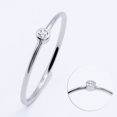 18K Gold, Laboratory Grown Diamond, Minimal Solitaire Diamond Ring