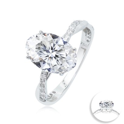 (IGI) 3.55 ct., Laboratory Grown Diamond (Oval Brilliant, CVD, 3.55 ct, D, VS 1), Laboratory Grown Diamond (0.24ct.), Royal Diamond Ring