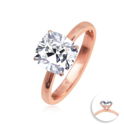 (IGI) 1.81 ct., Laboratory Grown Diamond (Square Cushion Modified, HPHT, 1.81 ct, D, VVS 2), Four Prongs Solitaire Diamond Ring