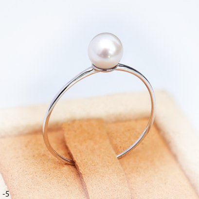 Approx. 5.0 mm, Akoya Pearl, Solitaire Pearl Ring