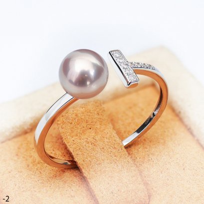 Approx. 5.0 - 6.0 mm, Freshwater Pearl, Solitaire Pearl T Open Ring,