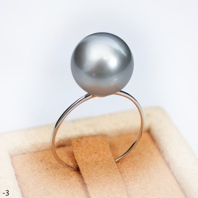 Approx. 10.0 mm, Tahitian Pearl, Solitaire Pearl Ring
