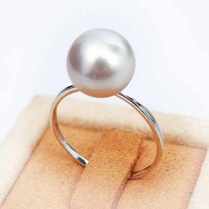 10.1 mm, Tahitian Pearl, Solitaire Pearl Ring