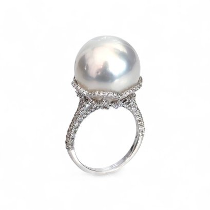 (GIA) 15.26x15.06 mm, White South Sea Pearl, Single Loose Pearl