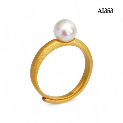 Approx. 6.0 mm, Moonlight Lot, Akoya Pearl, Solitaire Pearl Ring