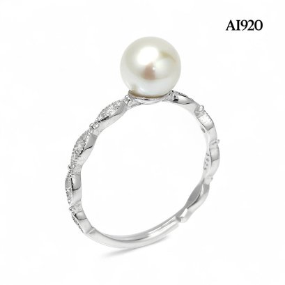 Approx. 6.0 mm, Moonlight Lot, Akoya Pearl, Solitaire Pearl Ring