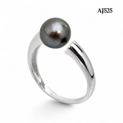 Approx. 8.0 mm, Tahitian Pearl, Solitaire Pearl Ring