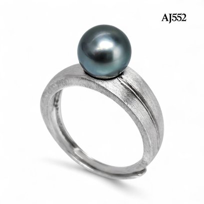 Approx. 8.0 mm, Tahitian Pearl, Solitaire Pearl Ring