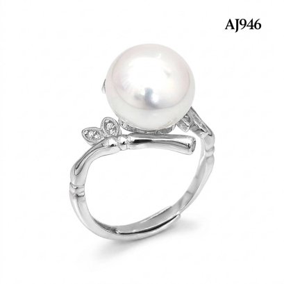 Approx. 10.0 mm, Edison Pearl, Bammboo Pearl Ring