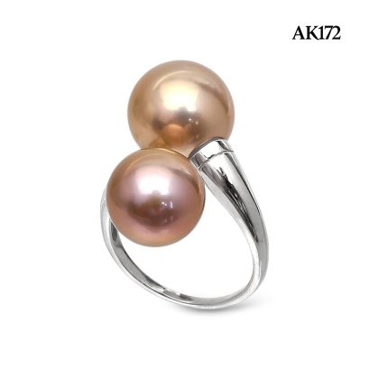 Approx. 11.0 mm and 12.0 mm, Edison Pearl, Duo Pearl Open Ring