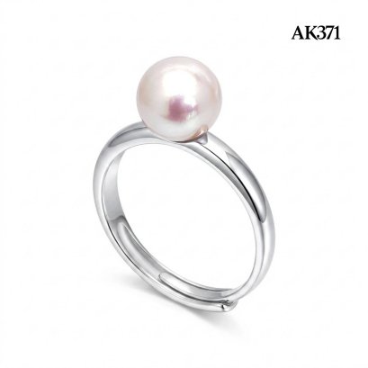 Approx. 8.4 mm, Hanamomo, Akoya Pearl, Solitaire Pearl Ring