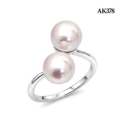 Approx. 8.0 mm up, Hanamomo, Akoya Pearl, Duo Pearl Open Ring