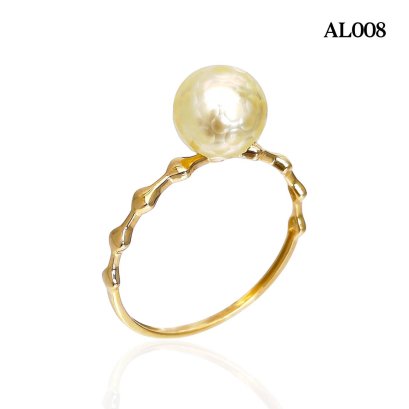 Approx. 7.0 mm, Hanashinju, Gold South Sea Pearl, Solitaire Pearl Bead Shoulder Ring