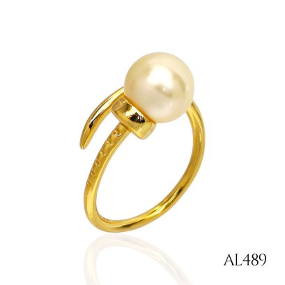 Approx. 8.0 mm, Gold South Sea Pearl, Nail Pearl Open Ring