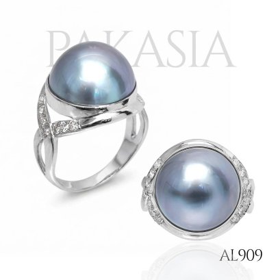 Approx. 13.0 mm up, Amami Oshima Mabe Pearl, Twisted Shoulder Pearl Ring